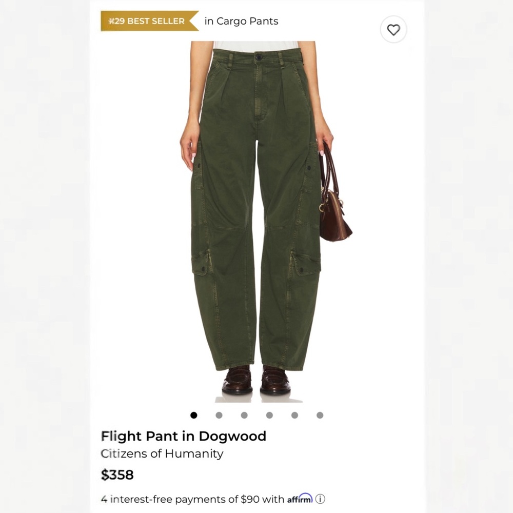 $400 Citizens of Humanity flight cargo pants 27 latest style utility pants
